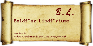 Belász Libériusz névjegykártya